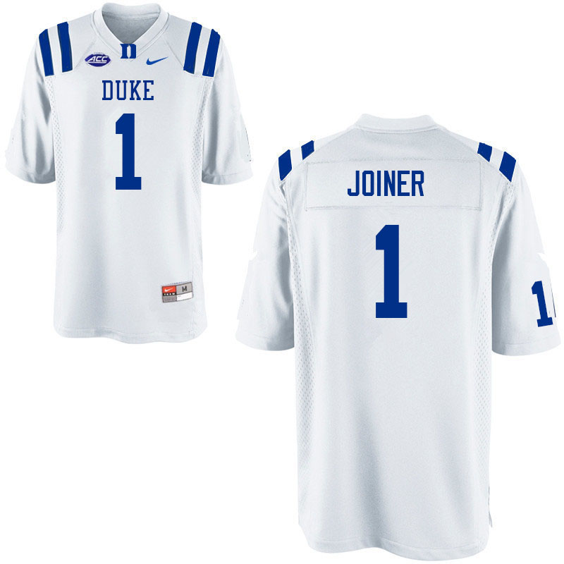 Men #1 Darius Joiner Duke Blue Devils College Football Jerseys Sale-White